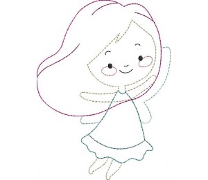 Stickdatei - fliegende Fee Fransenappli